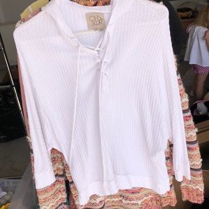 Chaser hoodie white knit top